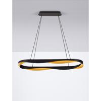 Lyora HanglampRadon Ø 100cm zwart met goud - 9186949