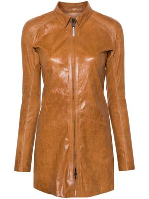 Isaac Sellam Experience veste en cuir à fermeture zippée - Marron