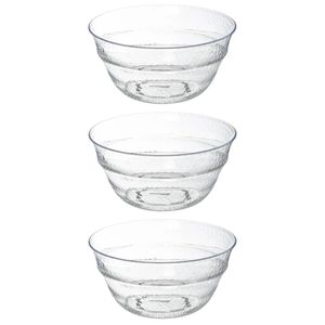 3x stuks Gourmet Slakom/serveer schaal - relief kunststof - D25 cm - Saladeschalen