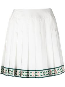 Casablanca Laurel pleated silk miniskirt