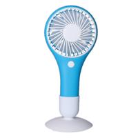 Mini ventilator/handventilator - 20 x 10 cm - Blauw - Verkoeling in zomer
