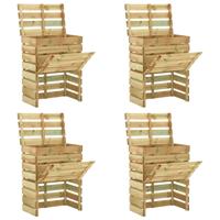 Tuincompostbakken 4 st 80x50x100 cm geïmpregneerd grenenhout
