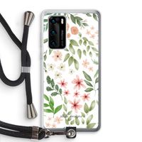 Botanical sweet flower heaven: Huawei P40 Transparant Hoesje met koord