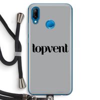 Topvent Grijs Zwart: Huawei P20 Lite Transparant Hoesje met koord