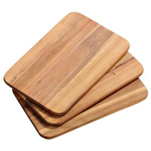 Kesper Ontbijtplankjes set 3x stuks - acaciahout - 22 x 14 cm - bruin