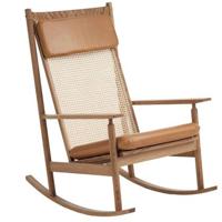 Warm Nordic Swing Rocking Chair teak, Camel Silk 0250 - thumbnail