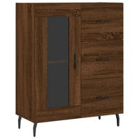 The Living Store-Dressoir-69-5x34x90-cm-bewerkt-hout-bruineikenkleurig - Keukenkast - thumbnail