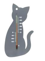 Nature Muurthermometer grijs kat