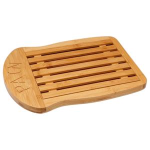 Broodplank met opvangbak - bamboe - bruin - 34 x 26 cm