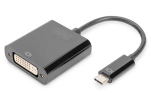 Digitus DA-70829 DVI / USB-C Adapter [1x USB-C - 1x DVI-bus 24+5-polig] Zwart Afgeschermd, Rond 0.1 m