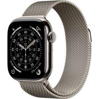 Apple Watch Series 11 GPS + Cellular - 42 mm - Natuurlijke titanium kast - Natuurlijke Milanese band