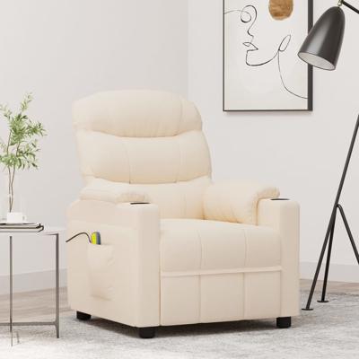 Massagestoel stof crèmekleurig