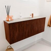 Toiletmeubel Mondiaz Joya Dlux | 100 cm | Meubelkleur Ruby | Faye wastafel Ostra Wasbak Midden | 1 kraangat