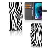 Motorola Moto G51 5G | Telefoonhoesje | Met pasjeshouder | Zebra