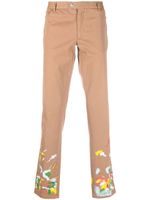 Philipp Plein pantalon chino à effet taches de peinture - Marron