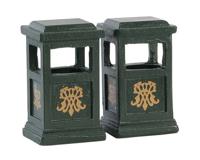 Green trash can set of 2 - Lemax