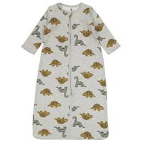 HEMA baby slaapzak met afritsbare mouwen met dinoprint grijs - thumbnail