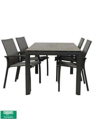 Qopps Colby tuintafel 180 met 4 tuinstoelen Tampa
