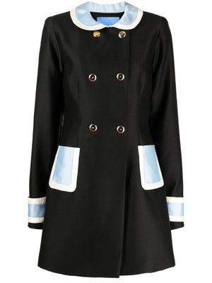 Macgraw manteau croisé Broadcast à design colour block - Noir