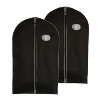 Reis kledinghoes met rits - 2x - zwart - kunststof - 100 x 60 cm - kleding netjes houden - beschermhoes - Kledinghoezen - thumbnail