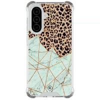 Samsung Galaxy A56 shockproof hoesje - Luipaard marmer mint