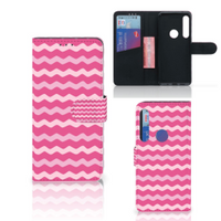 Motorola One Action Telefoon Hoesje Waves Pink - thumbnail