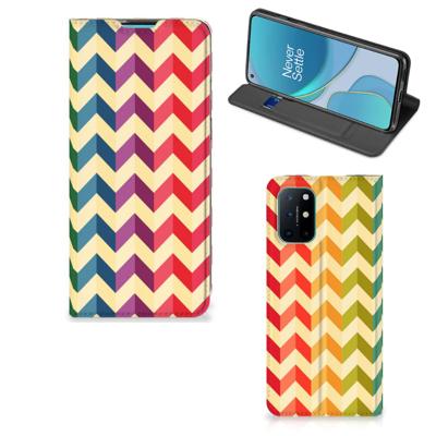 OnePlus 8T | Hoesje met Magneet | Zigzag Multi Color OnePlus 8T | Hoesje met Magneet | Zigzag Multi Color