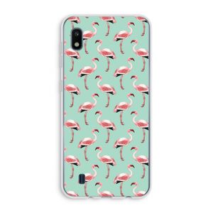 Flamingoprint groen: Samsung Galaxy A10 Transparant Hoesje