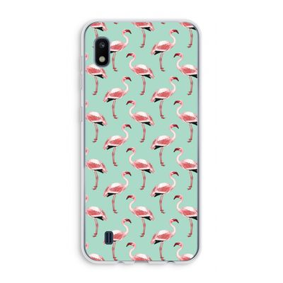 Flamingoprint groen: Samsung Galaxy A10 Transparant Hoesje