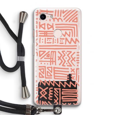 Marrakech Pink: Pixel 3 Transparant Hoesje met koord