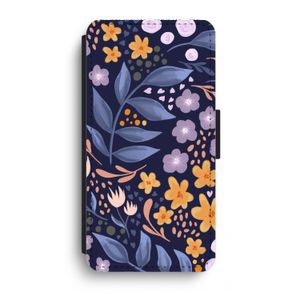 Flowers with blue leaves: iPhone XR Flip Hoesje