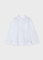 Mayoral Zomer polo shirt L/S mao kraag jongens - wit