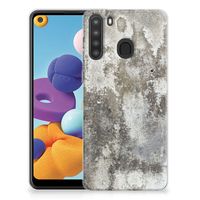 Samsung Galaxy A21 TPU Siliconen Hoesje Beton Print