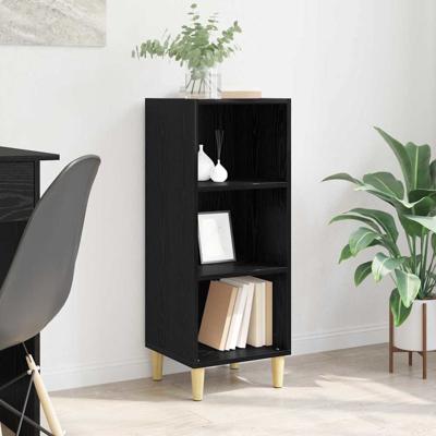 Dressoir Zwart eiken 32.5 x 34.5 x 90 cm Bewerkt hout