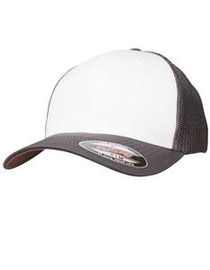 Flexfit FX6511CF Flexfit Mesh Colored Front Cap - Dark Grey/White/Dark Grey - L/XL