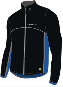 Craft Thermo Schaatsjack windstopper flatlock zwart/blauw unisex S