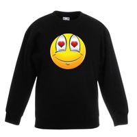 Emoticon sweater verliefd zwart kinderen 14-15 jaar (170/176)  -