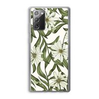 Wit bloemenpatroon: Samsung Galaxy Note 20 / Note 20 5G Transparant Hoesje