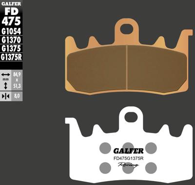 GALFER Brake pad fd475 g1375r sint.metal racing