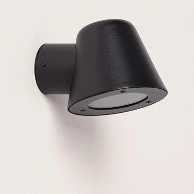 Buitenlamp zwart RVS downlighter &apos;Alera&apos; glas gu10