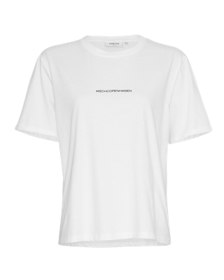 Msch Copenhagen Mschterina Organic Small Logo Tee 17595 T-shirt Korte Mouw B White Black