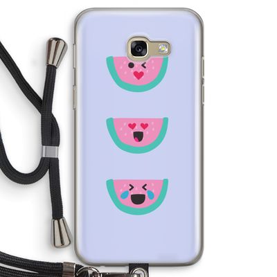 Smiley watermeloen: Samsung Galaxy A5 (2017) Transparant Hoesje met koord