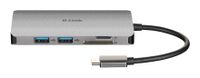 D-Link DUB-M810 laptop dock & poortreplicator Bedraad USB 3.2 Gen 1 (3.1 Gen 1) Type-C Zilver - thumbnail