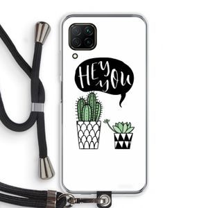 Hey you cactus: Huawei P40 Lite Transparant Hoesje met koord
