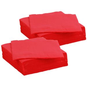 Diner/feest servetten - 60x - helder rood - 38 x 38 cm - papier - 3-laags