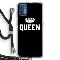 Queen zwart: Motorola Moto G9 Plus Transparant Hoesje met koord