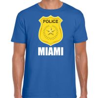 Police / politie embleem Miami verkleed t-shirt blauw voor heren - thumbnail