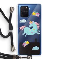 Vliegende eenhoorn: Samsung Galaxy Note 10 Lite Transparant Hoesje met koord