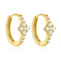 Goudkleurige Elenza Oorbellen met Diamantjes - Luxe en Elegante Sieraden voor Dames