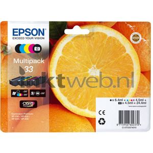 Epson Oranges 33 CMYK/PHBK 5-pack inktcartridge 1 stuk(s) Origineel Normaal rendement Zwart, Cyaan, Magenta, Foto zwart, Geel